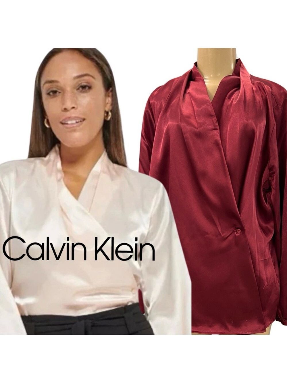 NWT $79 Calvin Klein Wrap Blouse - Plus Sizes